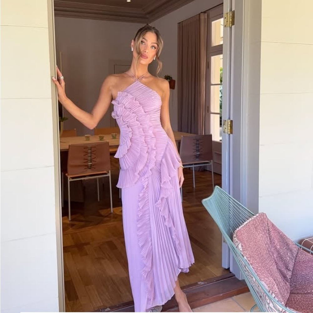 Purple Halter Sleeveless Gown for Weddings